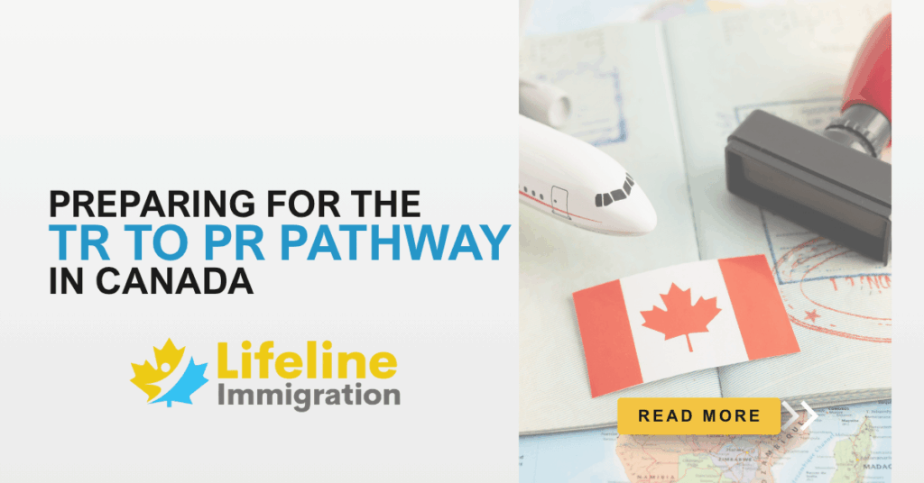 Preparing for the temporary to permanent residency pathway in Canada with immigration documents and passport