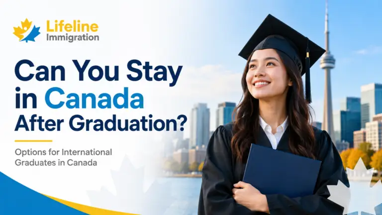International student graduating in Canada exploring options to stay in Canada after graduation through work permits and permanent residency pathways.
