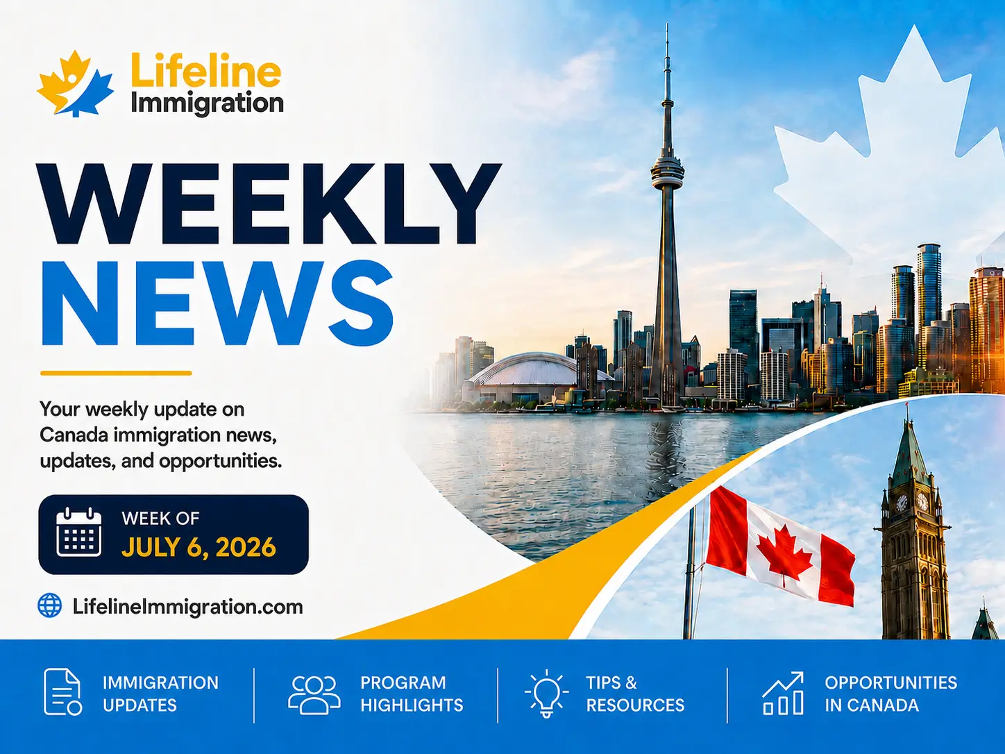 Canada immigration weekly news and updates for the week of July 6, 2026 from Lifeline Immigration.
