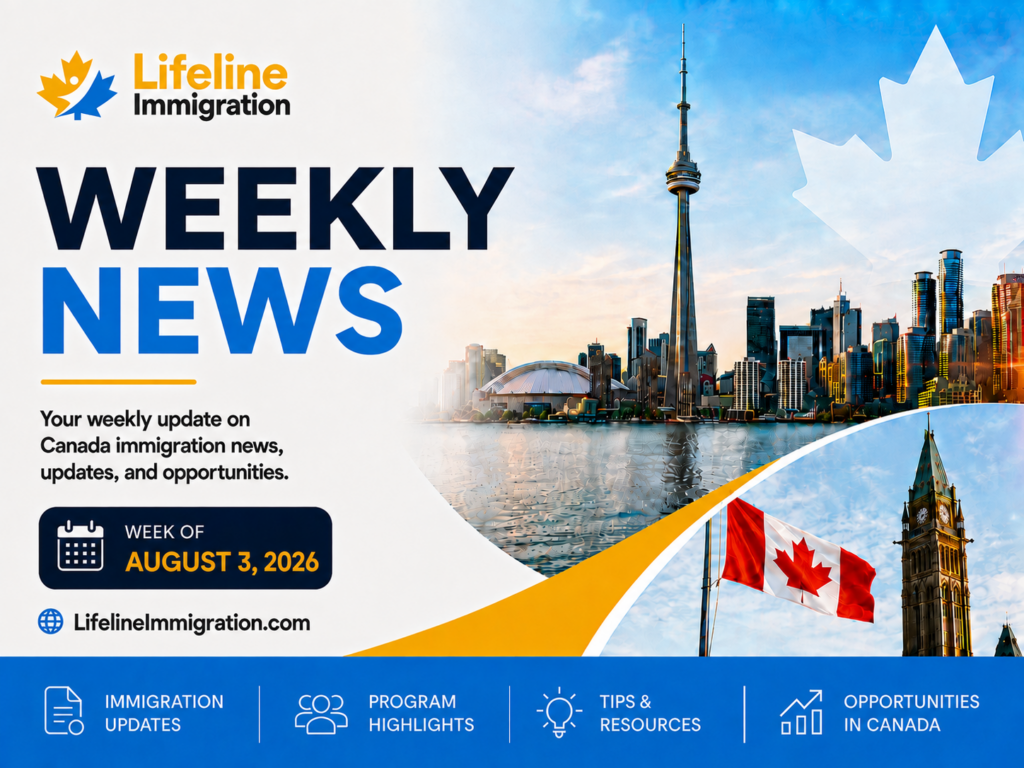 Canada Immigration Weekly News – August 3, 2026 - Lifeline Immigration Canada Immigration Weekly News for the week of August 3, 2026 featuring the latest IRCC updates, Express Entry draws, work permits, study permits, permanent residency pathways, and immigration opportunities in Canada.